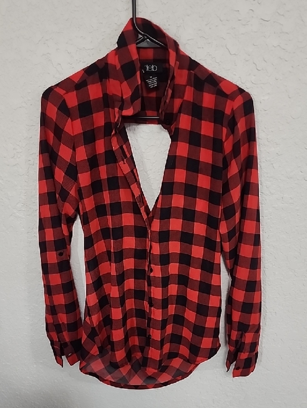 Red And Black Checkered Button Up Shirt